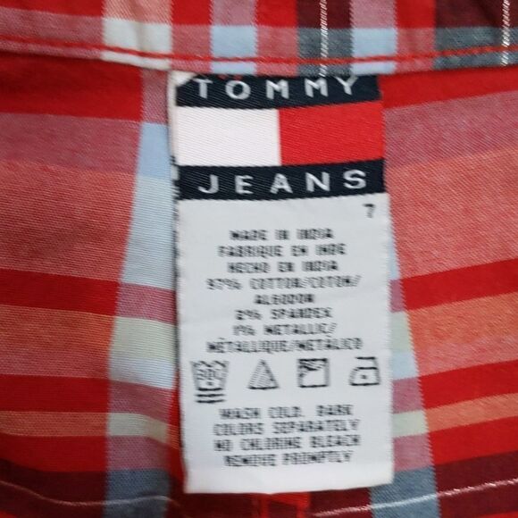 Tommy Jeans capri plaid low rise front pockets pants 7 - Picture 7 of 9